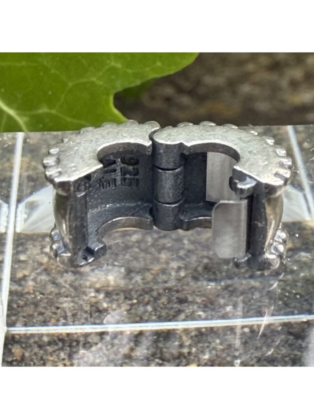 Authentic Pandora Moments Beveled Clip Charm Bead Silver 925 ALE 790267 Retired
